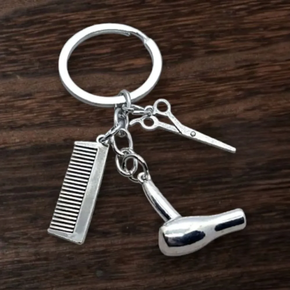 Hairdresser Hair Stylist Beautician Barber Key Chain Ring  Unisex Gift